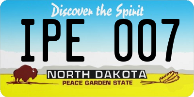 ND license plate IPE007