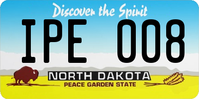 ND license plate IPE008