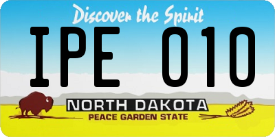 ND license plate IPE010