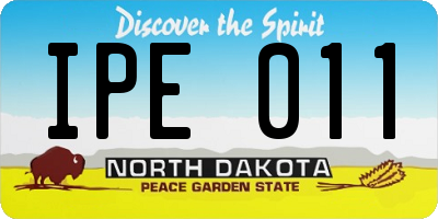 ND license plate IPE011