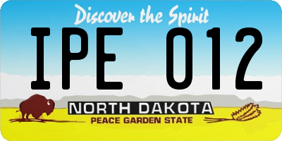 ND license plate IPE012