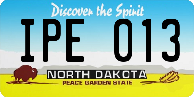ND license plate IPE013