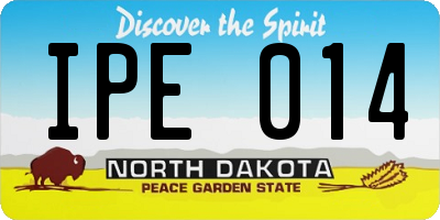 ND license plate IPE014