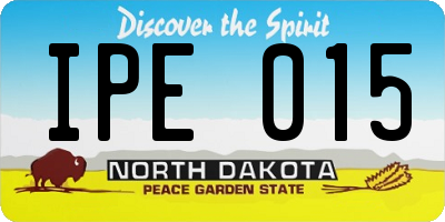 ND license plate IPE015