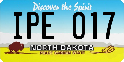 ND license plate IPE017