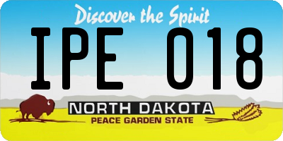 ND license plate IPE018