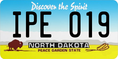 ND license plate IPE019