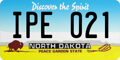 ND license plate IPE021