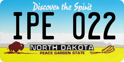 ND license plate IPE022