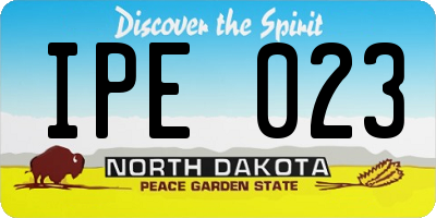 ND license plate IPE023