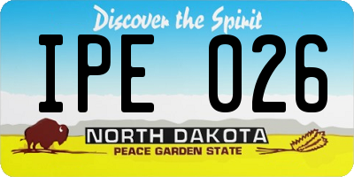 ND license plate IPE026