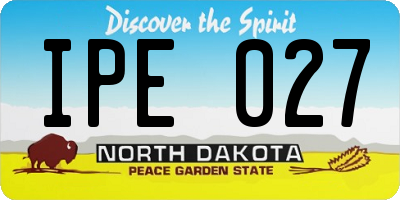ND license plate IPE027
