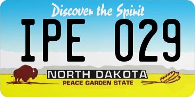 ND license plate IPE029