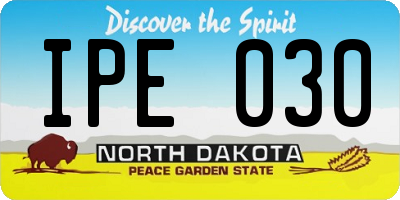 ND license plate IPE030