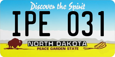ND license plate IPE031