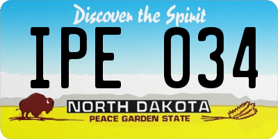 ND license plate IPE034