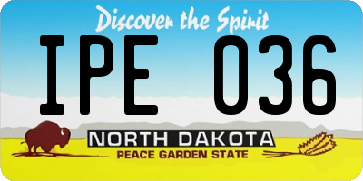 ND license plate IPE036