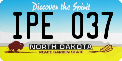 ND license plate IPE037