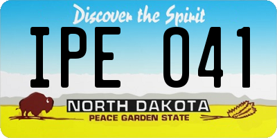 ND license plate IPE041