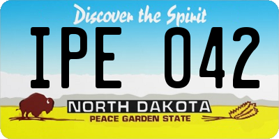 ND license plate IPE042