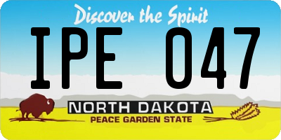 ND license plate IPE047