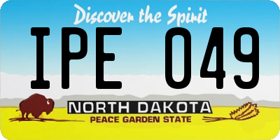 ND license plate IPE049