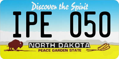 ND license plate IPE050