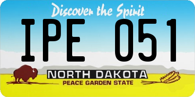 ND license plate IPE051