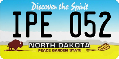 ND license plate IPE052