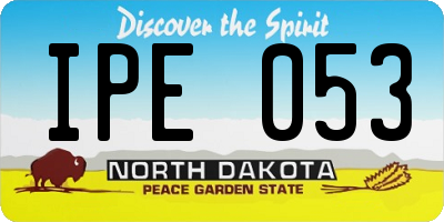 ND license plate IPE053
