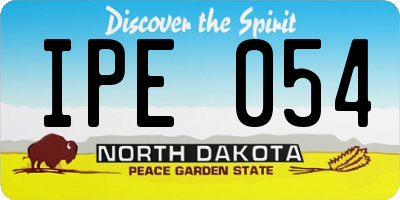 ND license plate IPE054