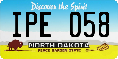 ND license plate IPE058