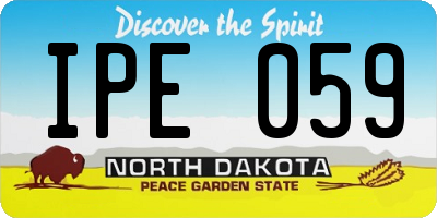 ND license plate IPE059