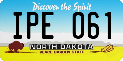 ND license plate IPE061