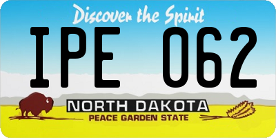 ND license plate IPE062