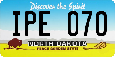 ND license plate IPE070