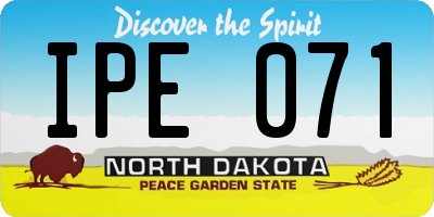 ND license plate IPE071