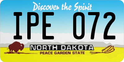 ND license plate IPE072