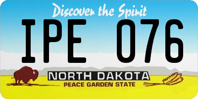 ND license plate IPE076