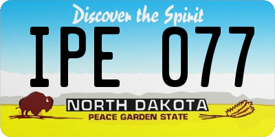 ND license plate IPE077