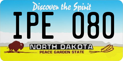 ND license plate IPE080