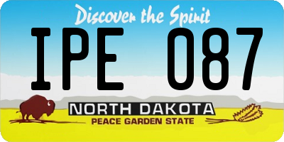 ND license plate IPE087