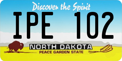 ND license plate IPE102