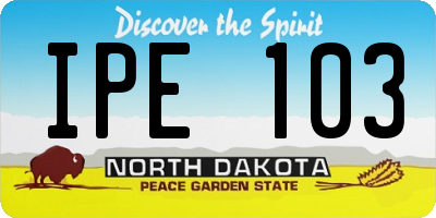 ND license plate IPE103