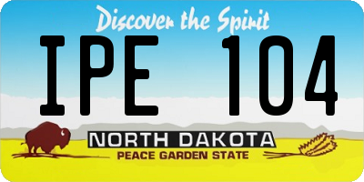 ND license plate IPE104