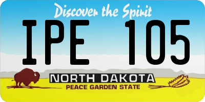 ND license plate IPE105