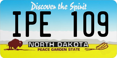ND license plate IPE109