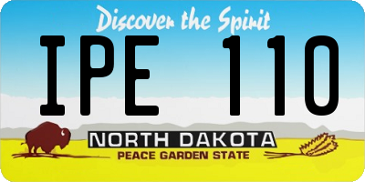 ND license plate IPE110