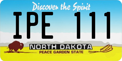ND license plate IPE111