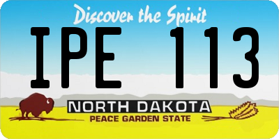 ND license plate IPE113